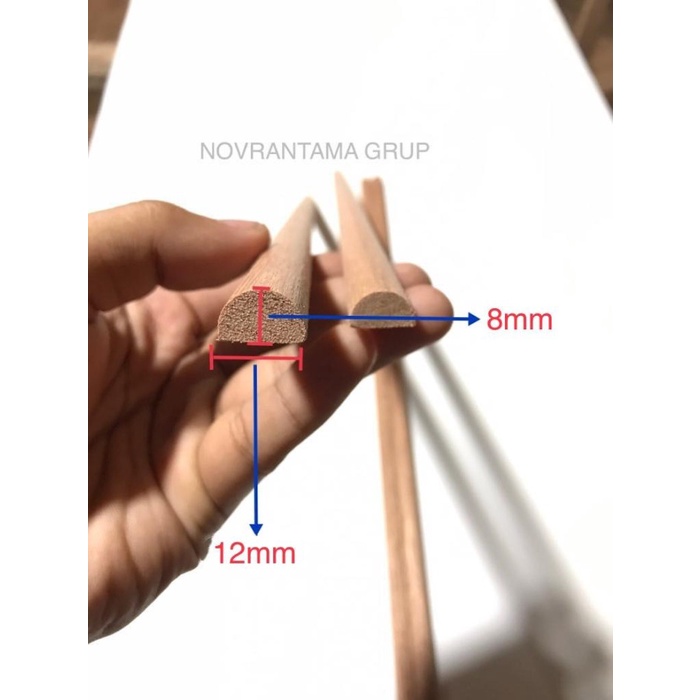 Lis Kayu Setengah Lingkaran / Lis Profil / Kayu Setengah Bulat 12mm