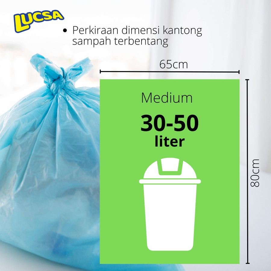 Ktmstore Kantong Sampah M 30-50L Plastik Sampah Bin Liner Garbage Bag Lucsa 240