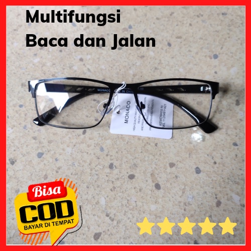 Kacamata baca Plus Multi fokus 2in1 Baca dan Jalan Pria Wanita plus 1.00 sampai Plus 3.00