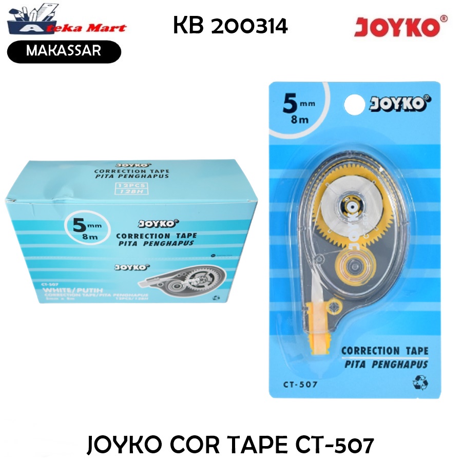 

[BOX/12PCS] CT-507 JOYKO CORRECTION TAPE TIP EX KERTAS