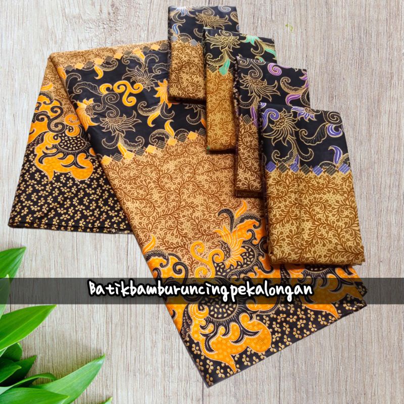 crn kain batik kuning ulir Kamen batik kuning bahan rok dan baju batik