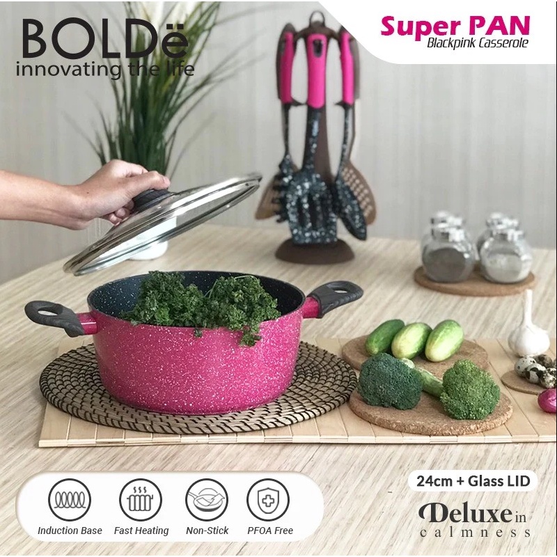 Panci Casserole 24CM + Lid Granite Coating BOLDe