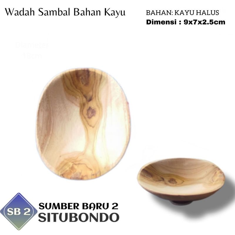 Lepek Wadah Sambal Kayu Tebal