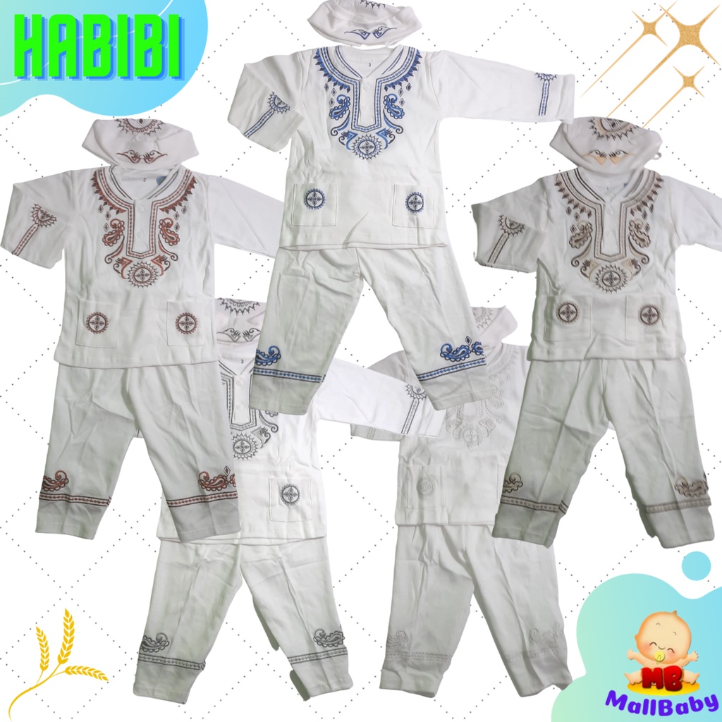 Baju Koko Bayi Setelan Baju Muslim Bayi Laki Laki 6 12 18 24 Bulan Habibi Lucu Nyaman Berkualitas