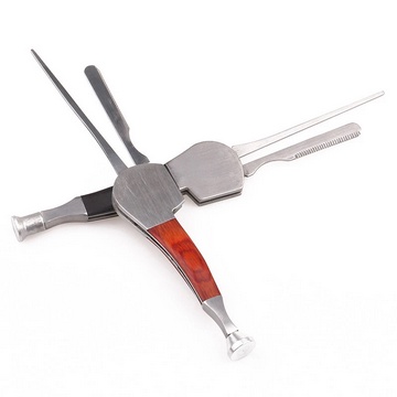 MURAH Tamper Alat Pembersih Pipa Cangklong, 3 in 1 Pembersih Pipa Cangklong Stainless Steel Handle