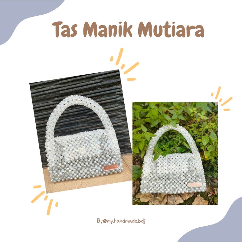 [READY]Tas Party Manik Mutiara silver clear