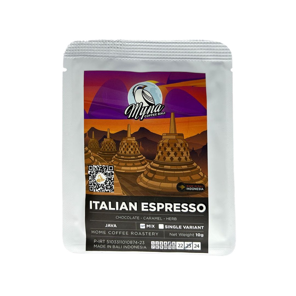 

Myna Coffee - ITALIAN ESPRESSO - Java - Drip Bag