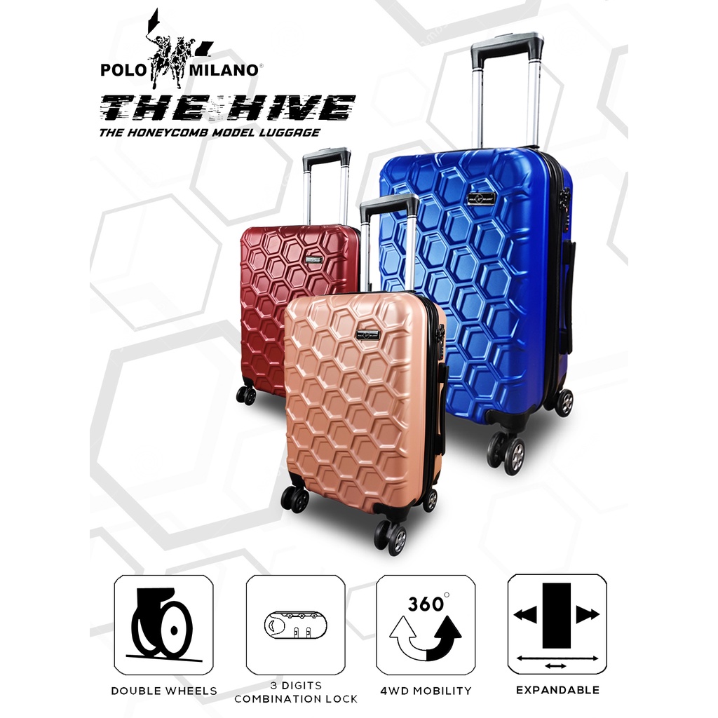 Polo Milano THE HIVE Koper Kabin 20 Inch Cabin Size Expandable GARANSI PART 728232