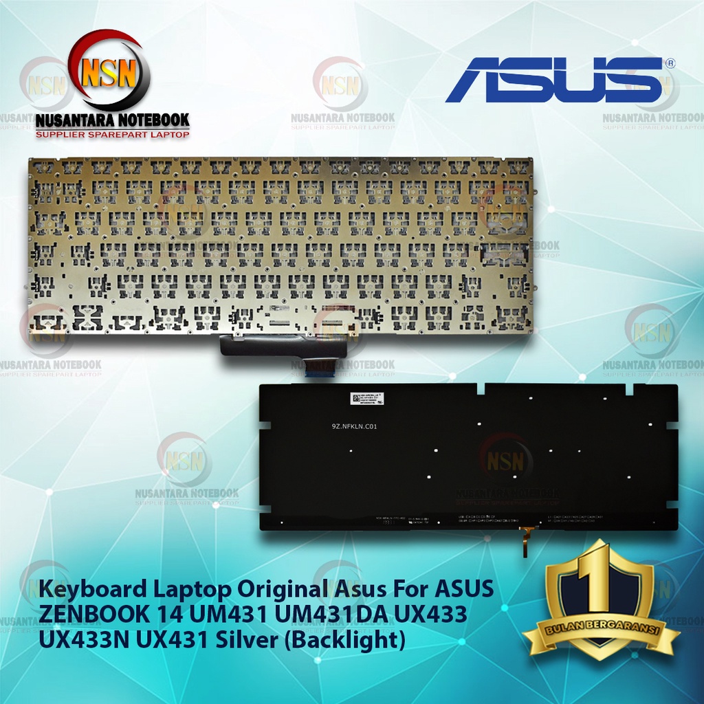 Keyboard Original Laptop Asus UM431 UX431 V431 K431 Backlight (SILVER)