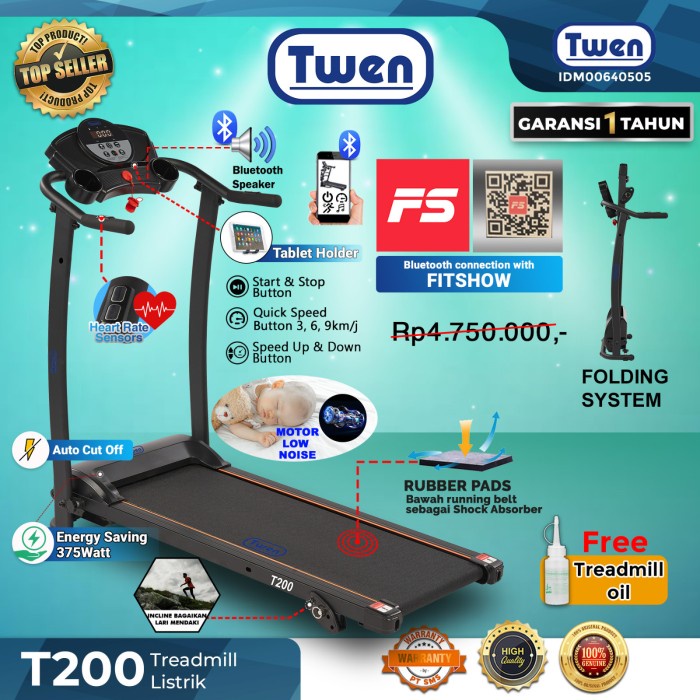 Treadmill Twen T200 Treadmill Listrik / Treadmill Elektrik Treadmil