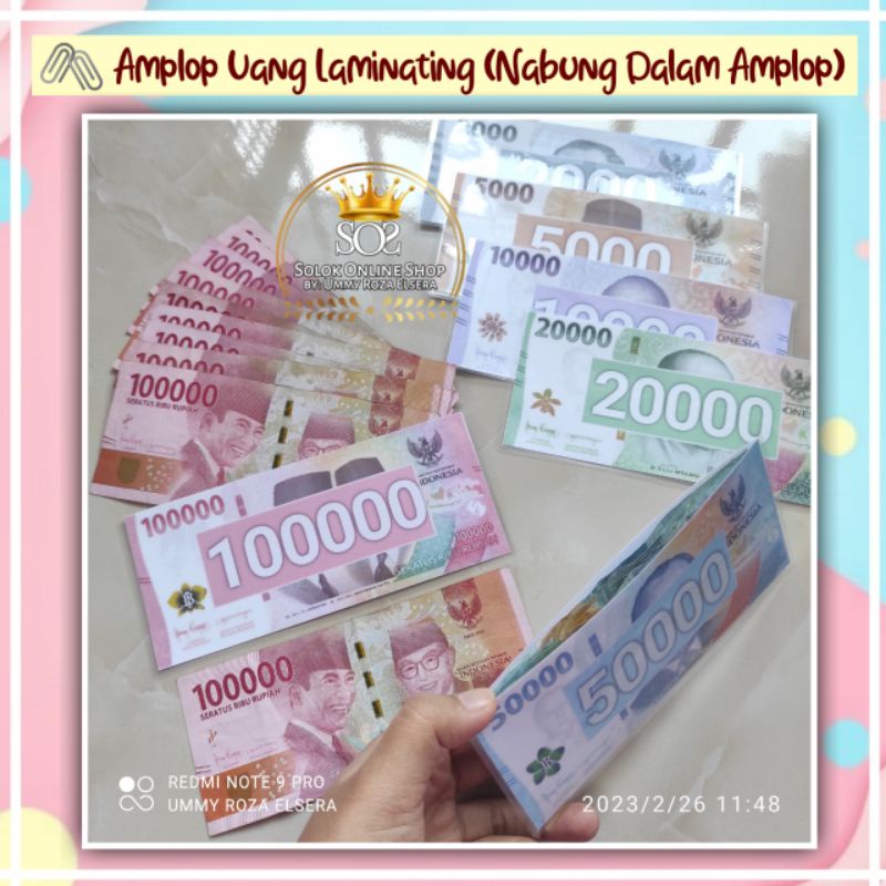 

20PCS AMPLOP UANG LAMINATING | UANG MASUK LEMBARAN