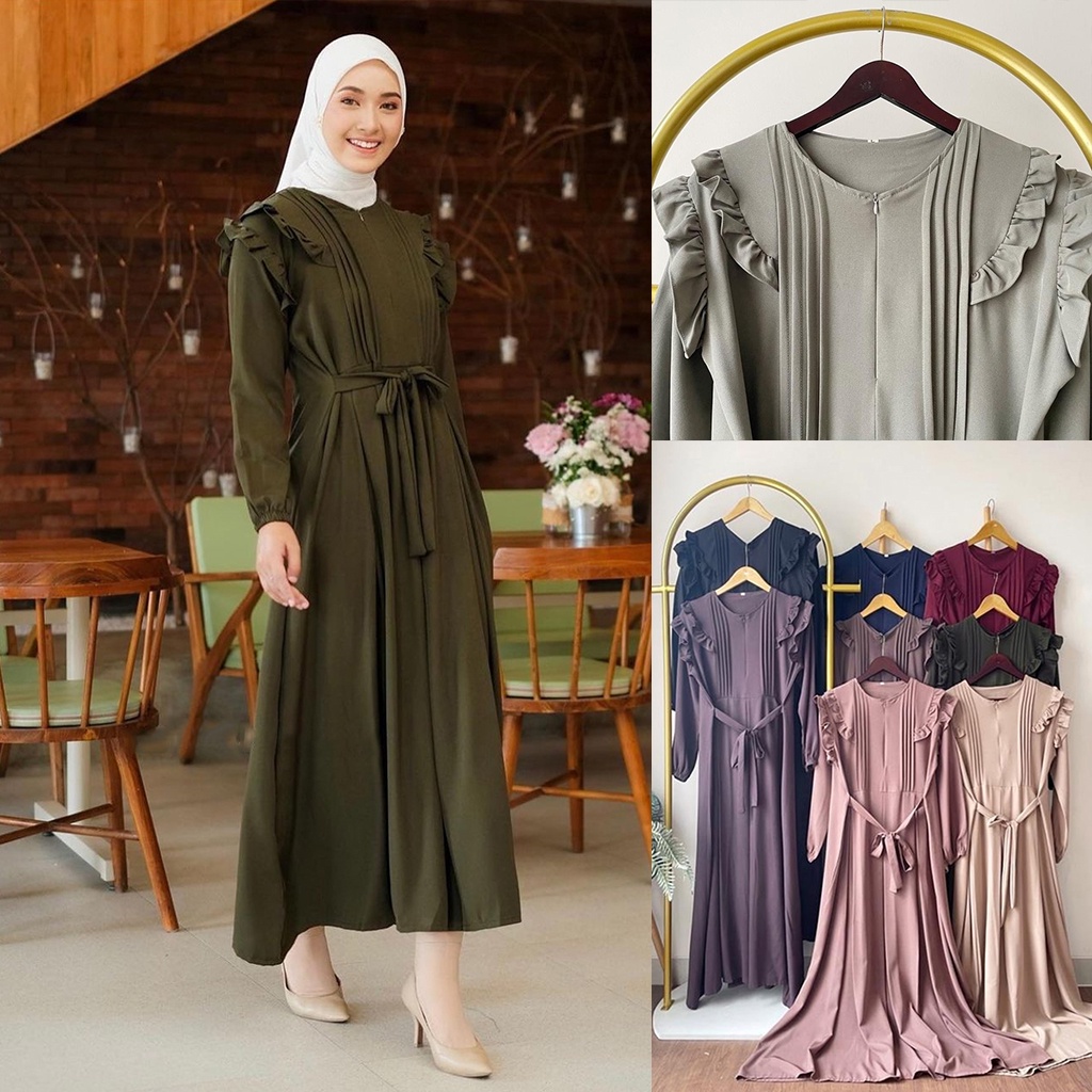 Baju Gamis Wanita Muslim Terbaru Sandira Dress cantik Murah kekinian GMS01