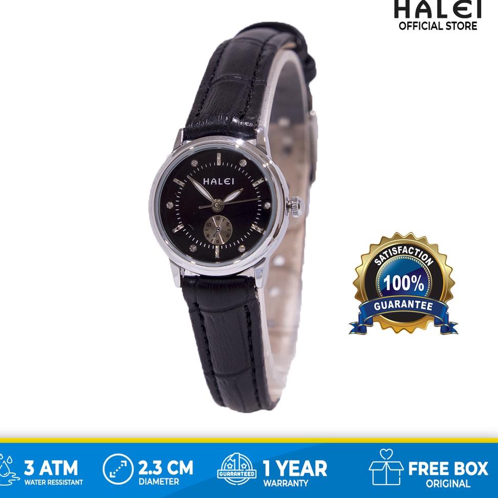 PALING DIMINATI Halei Jam Tangan Wanita Haleiwatch Original Tali Kulit 436 L Ukuran Kecil Tahan Air 