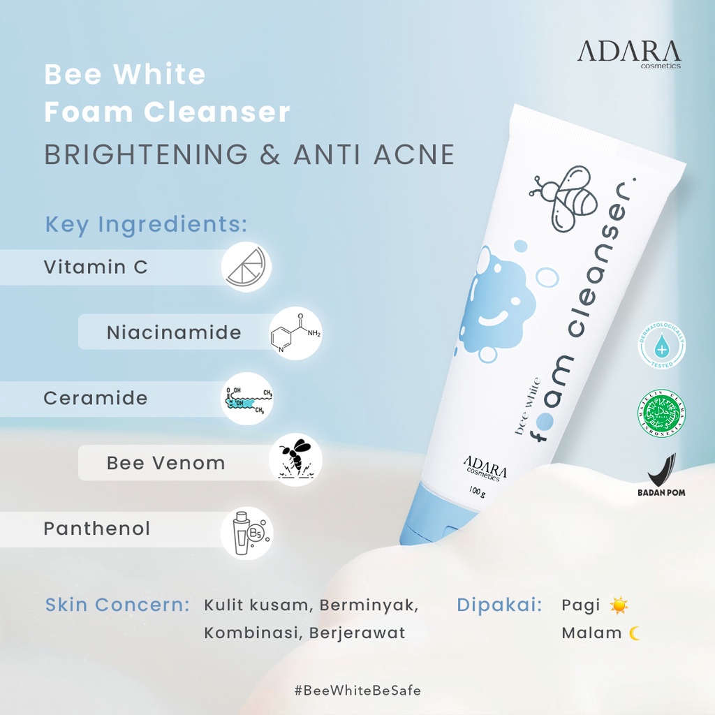 Adara Bee White Foam Cleanser BPOM