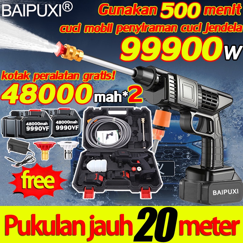 BAIPUXI Mesin Cuci Mobil High pressure cleaner 299VF 280bar 25000kpa Built D dalam baterai lithium d