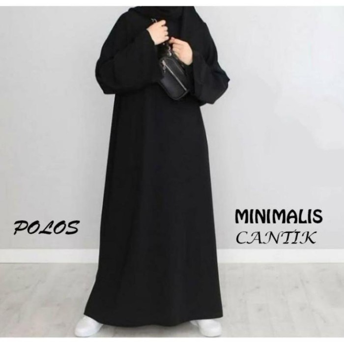 Gamis ( COD ) PAKEAN BAJU GAMIS ABAYA INNER SPAN TURKEY SYARI ARAB POLOS - Hitam, L(P2M2) Gamis Abay
