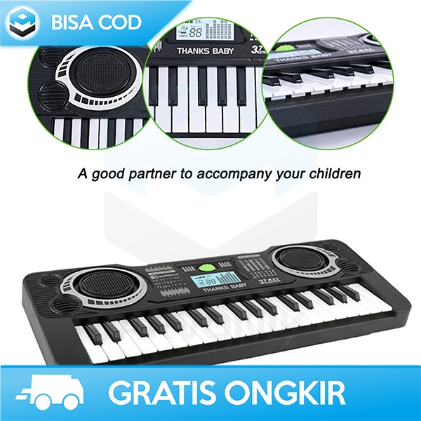 PIANO ANAK 37 KEYS MAINAN EDUKASI ALAT MUSIK PIANO PORTABLE 3xAA 1.5V