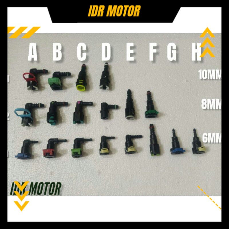 Nepel kepala selang bensin injeksi kopler motor mobil 6 8 10 mm