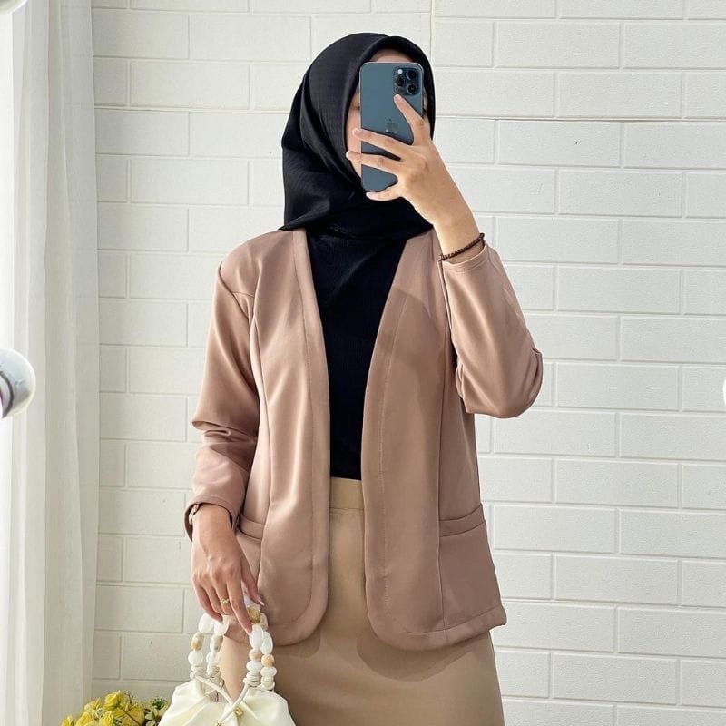 Nabila Blazer Scuba Premium Kekinian Modis / Blazer Wanita Scuba