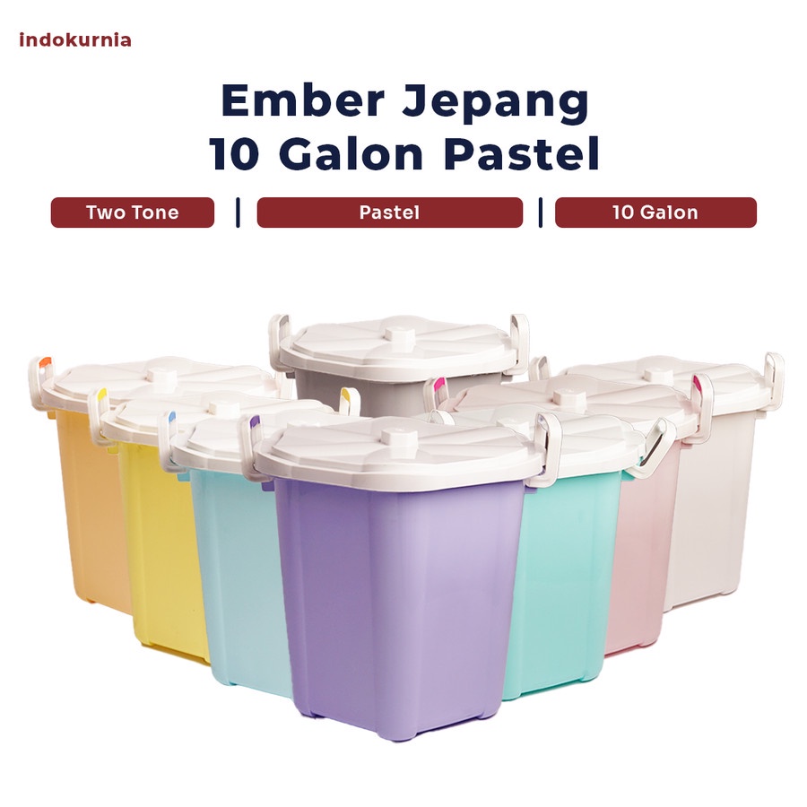 IK - EMBER PLASTIK JEPANG 10 GALON PASTEL MACARON EMBER 37L TERMURAH