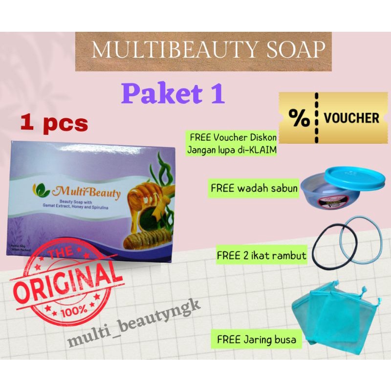 KEMASAN TERBARU MULTIBEAUTY SOAP/ FREE GIFT paket 1 2 3 /100% ORI /DIST RESMI