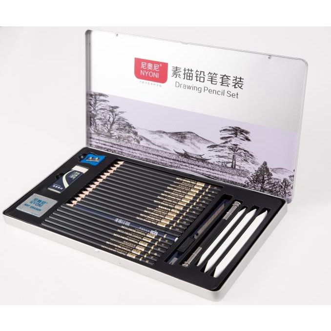 

Nyoni Drawing/Sketch Pencil Set In Tin Box