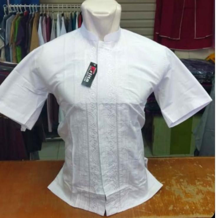 ◙ BAJU KOKO ERLITA LENGAN PENDEK POLOS PUTIH FULL KATUN ○
