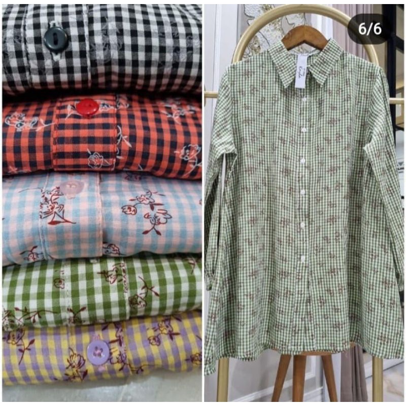 ♡kareemabutik♡ blouse/blus/atasan katun poplin voal motif bunga ori by Edness Kayla