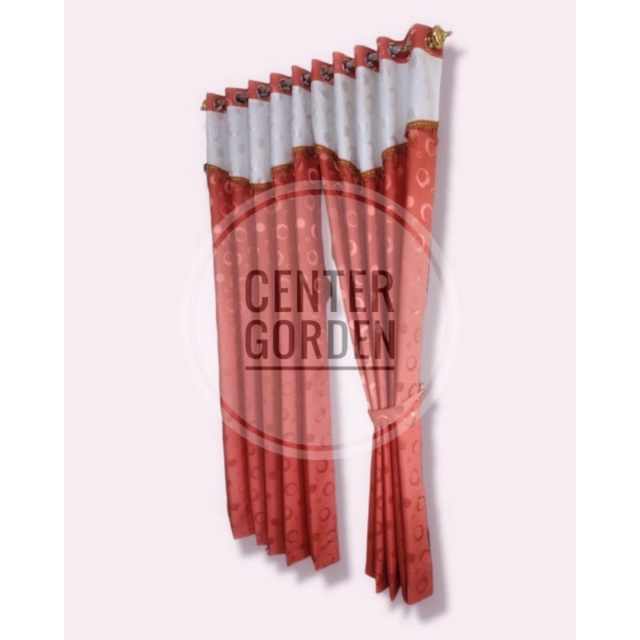 GORDEN SMOCKRING PONI MINIMALIS MOTIF POLKADOT MERAH BATA