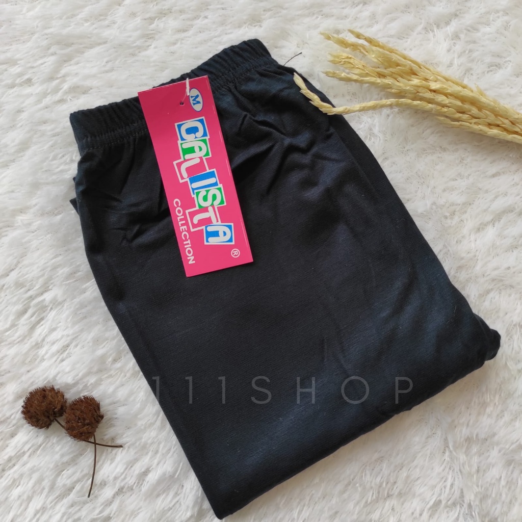 Legging Hitam Polos Wanita Calista Size M L XL 3L 4L 5L