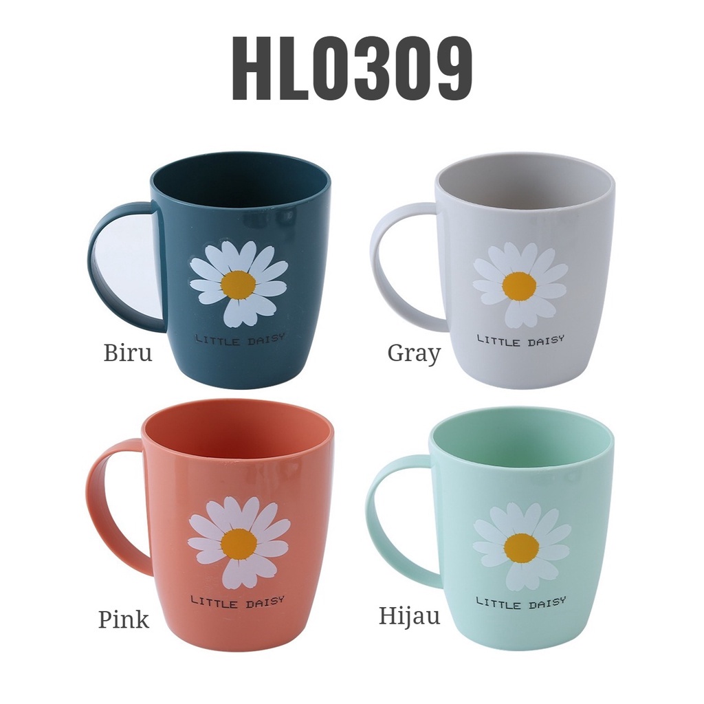 FYGALERY HL0309 Cangkir Plastik Motif Bunga Matahari Gelas Minum Malamin Aesthetic Gelas Teh Kopi Mug Sun Flower Multifungsi Tempat Sikat Gigi Dan Odol