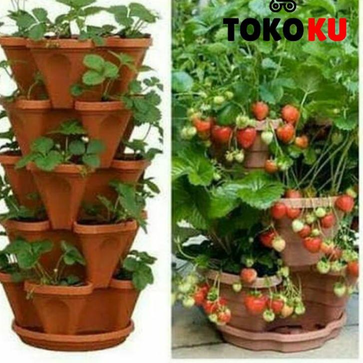 ➸ POT BUNGA GANTUNG SUSUN 5/POT TANAMAN UNIK/POT GANTUNG MURAH/POT UNIK ✲