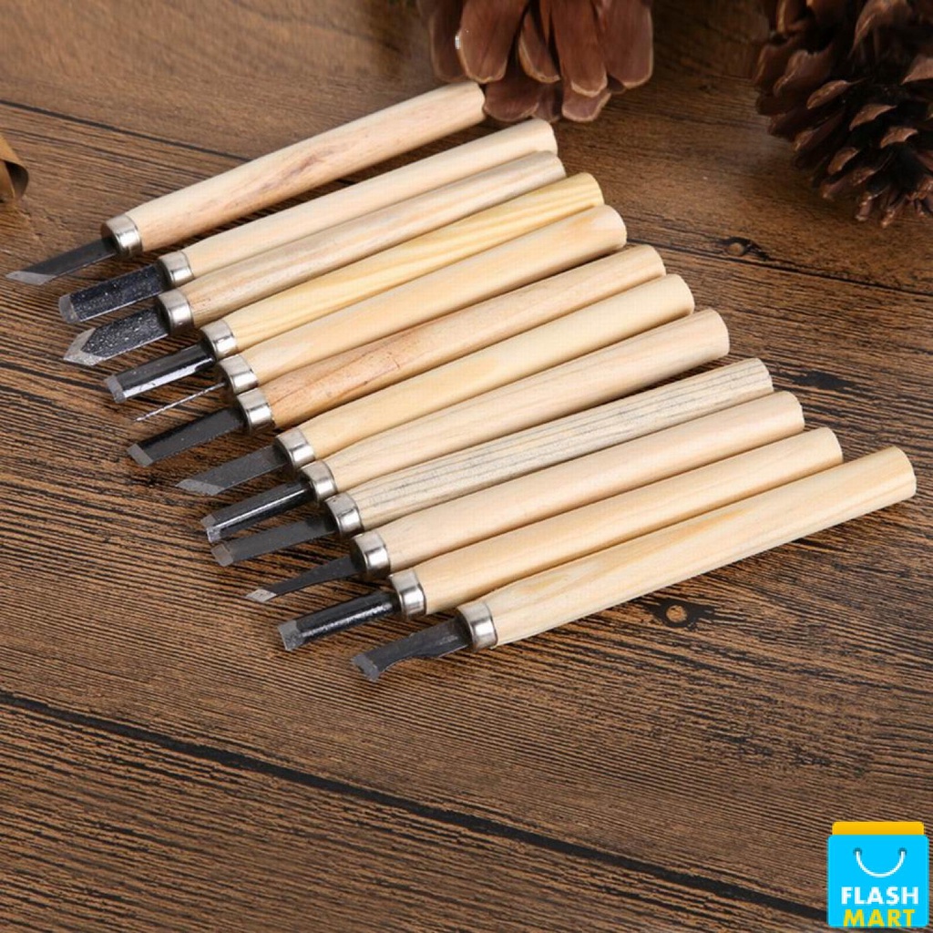 Flashmart Set Pisau Ukir Pahat Kayu 12 in 1 Wood Carving Knife - KSJ-12