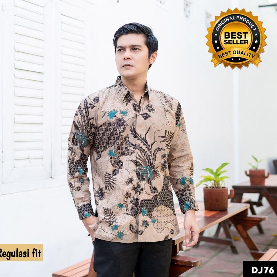 ✭ [BATIK PRIA] Batik Pria Lengan Panjang BATIK HRB026 motif KERATONAN size M L XL XXL Reguler serrag