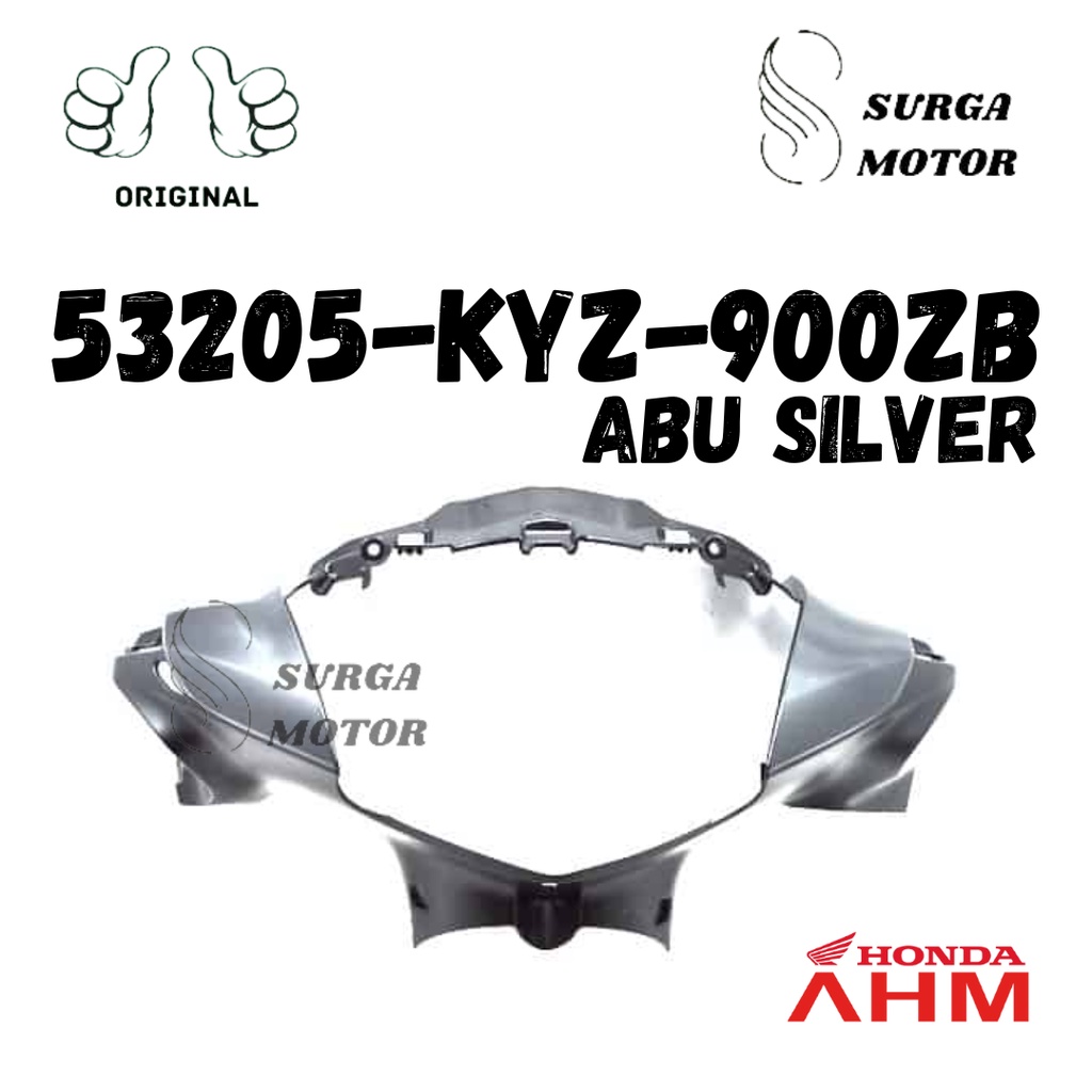 Cover Batok Totok Lampu Depan Handle Abu Silver Gray  Supra X 125 Helm In Karburator Original AHM 53