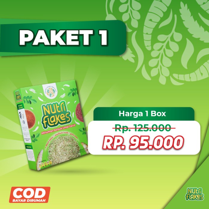 

Nutriflakes Sereal Umbi Garut With Psyilium Husk & Kelor 1 Box 280Gr 053