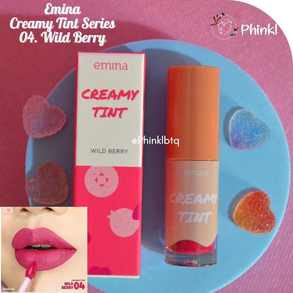 `ღ´ PHINKL `ღ´ ╰☆☆ 𝔢мιℕά ☆☆╮ Emina creamy tint lip lipstick cair cocok untuk remaja warna natural