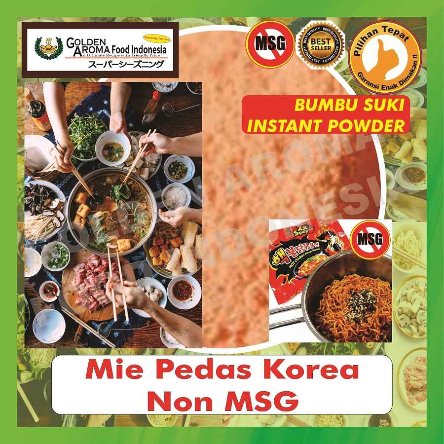 

BUMBU STEAMBOAT Mie Goreng Pedas Korea Non MSG 1Kg Suki Instan Shabu Hotpot Korean Fried Noodle Tanpa MSG Kiloan 1 Kg Halal Sabu Kuah Soup Original Stemboat Steambot Steamboot Sukiyaki Grill Bakar Instant Gafi Seasoning Powder Murah Enak Bukan Samyang