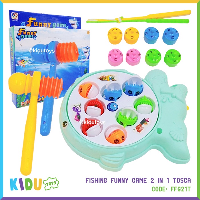 Mainan Anak Pancingan dan Pukul Pukulan Fishing Funny Game 2 in 1 Kidu Toys