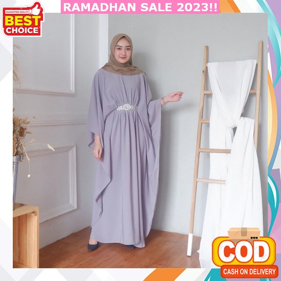 Gamis Kaftan Dress Lebaran Idul Fitri 2023 Terbaru Panjang / Kaftan Modern Mewah Modis Bahan Velvet 
