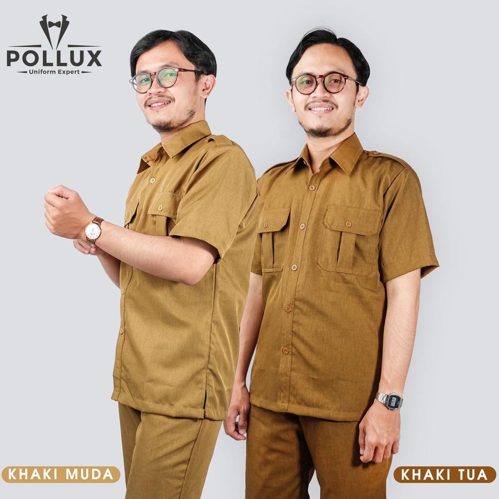 BISA COD Seragam Pns Pria Warna Khaki Tua Khaki Muda Lengan Panjang Lengan Pendek PROMO