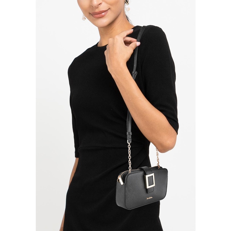 Tas Selempang Les Catino Original New York Chatillone Crossbody 1 kantong dalam dengan resleting Sle