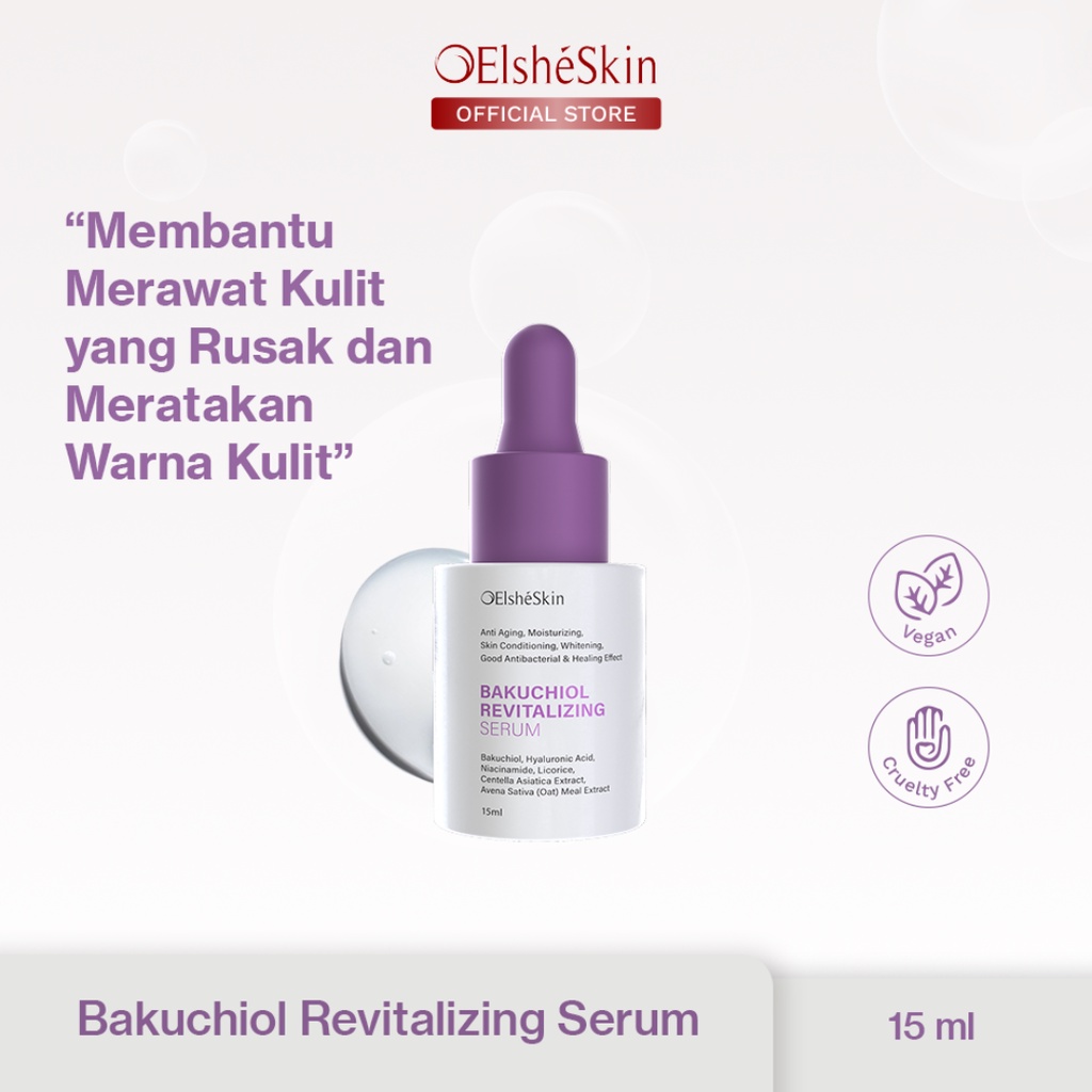 ELSHESKIN Bakuchiol Revitalizing Serum - 15/30ml Multi-Peptide (Meremajakan Kulit dengan Lembut) - Serum Anti Aging