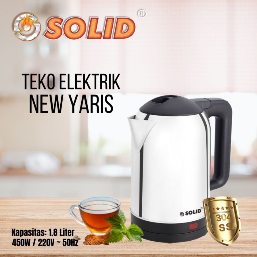 SOLID Teko Air Kettle Listrik 1.8 Liter JK 518 Yaris Pemanas Air