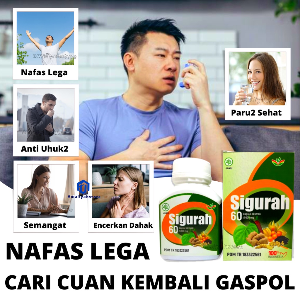 Kapsul Herbal Gurah 100% Original - Obat Paru2 Tbc Herbal Pelancar Dahak Infeksi Gangguan Pernapasan Pelega Tenggorokan Batuk Berdahak Asam Lambung Dan Sesak Napas Si Gurah 60 Kapsul Original Bpom