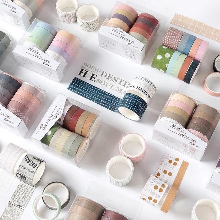 

10PCS/SET TAPE/SELOTIP MULTIWARNA UNTUK STATIONERY/SCRAPBOOK DIY .