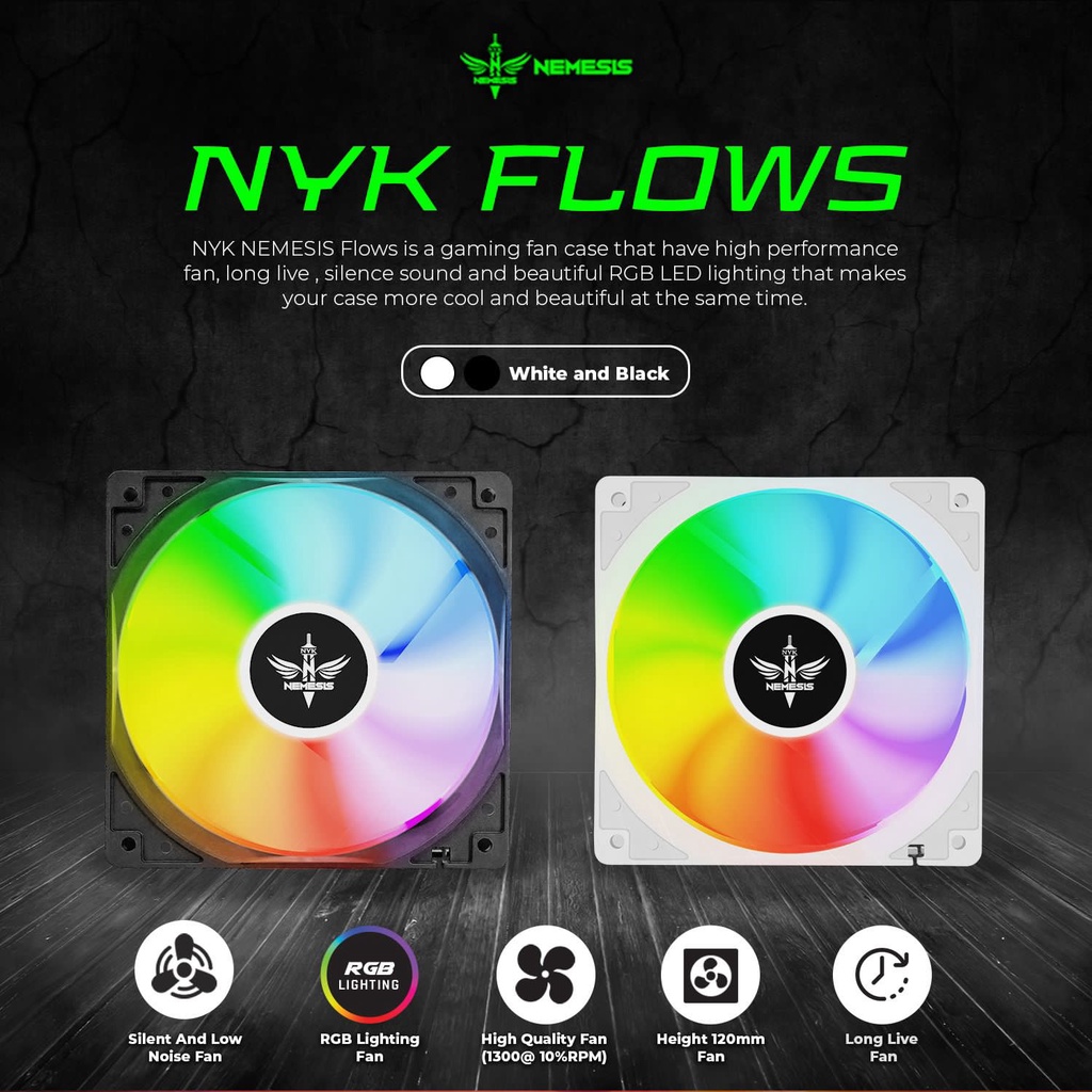 NYK Nemesis Flows Fan Casing 12Cm RGB - CPU Cooler 12Cm RGB