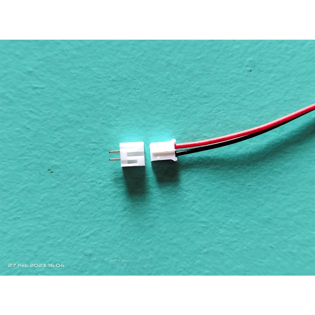 White Socket 2 Pin Male Female Soket Putih Sambungan Kabel 140mm 26AWG