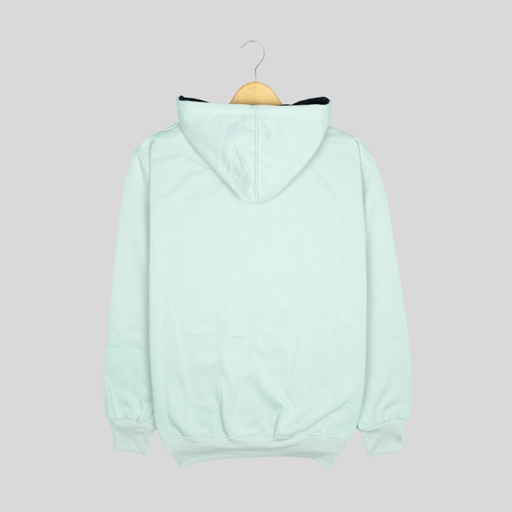 Sweater Hoodie Cowok Polos Distro Pria Warna Pastel Sage Green Mint Switer Hodie Bahan Fleece Tebal