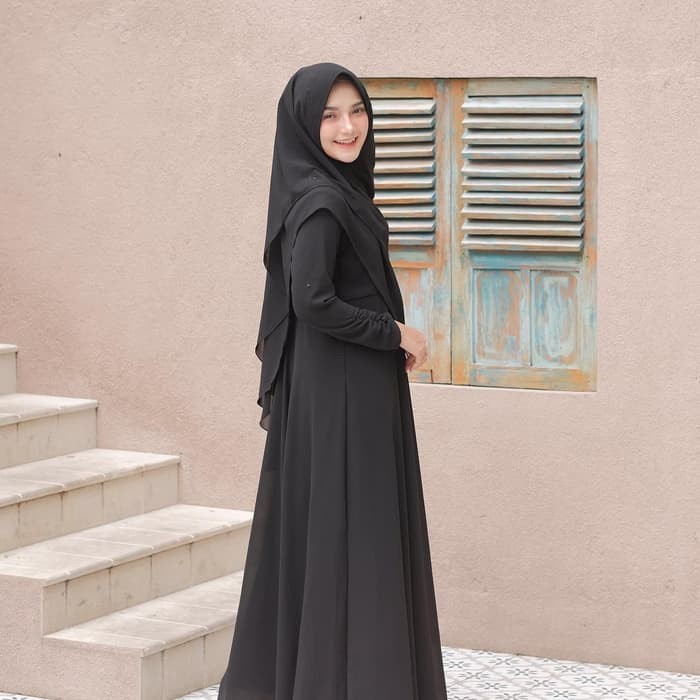TRENDY Baju Gamis Syari Wanita Terbaru Mayra Setelan Syari Ceruty B6Y8